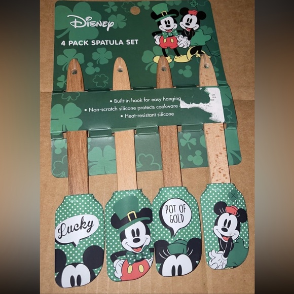 Disney Other - Disney Green Mickey Mouse 4 pack mini Spatula Set new